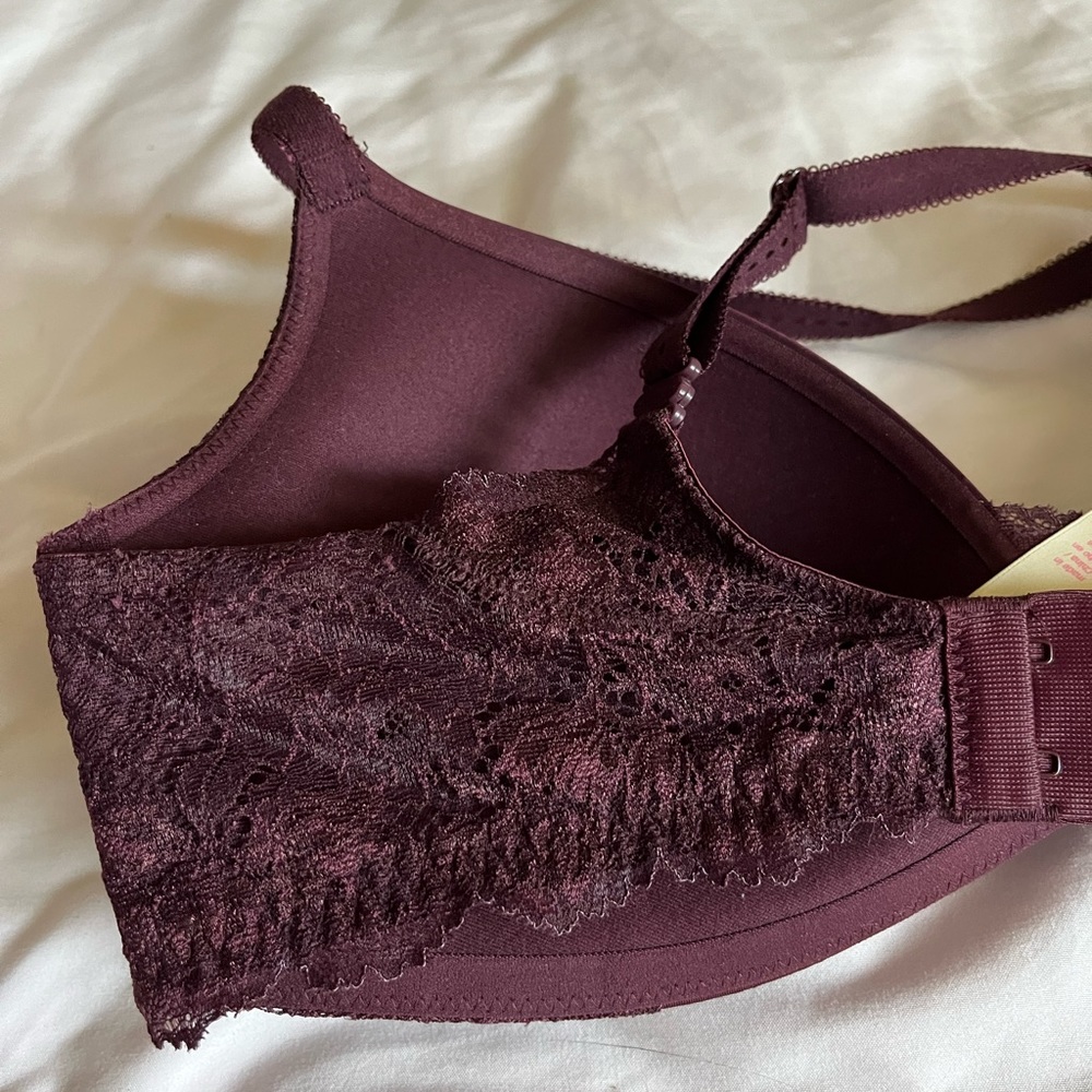 2 Bras UNCOMMON/ SENSE Burgundy Woman’s Bras Sz 34D - Picture 6 of 7